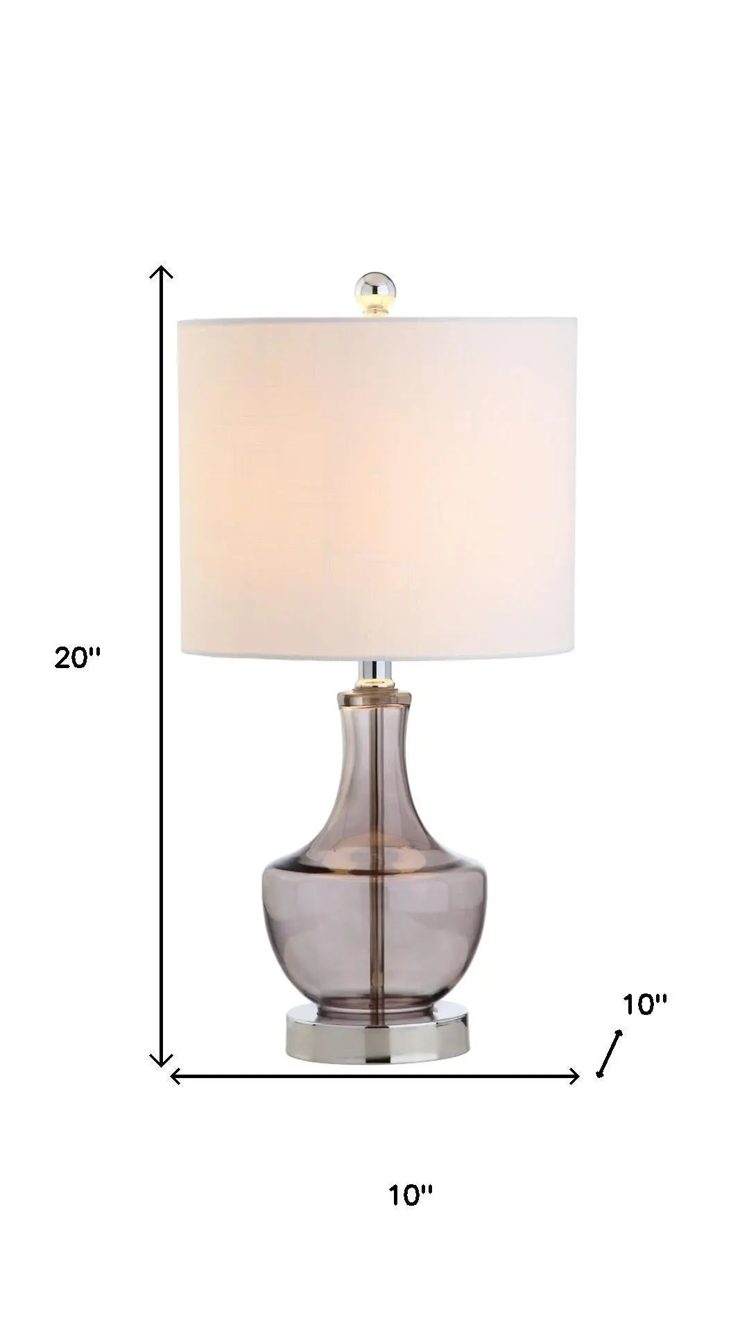 20" Silver Table Lamp With Drum Shade Homeroots Lighting