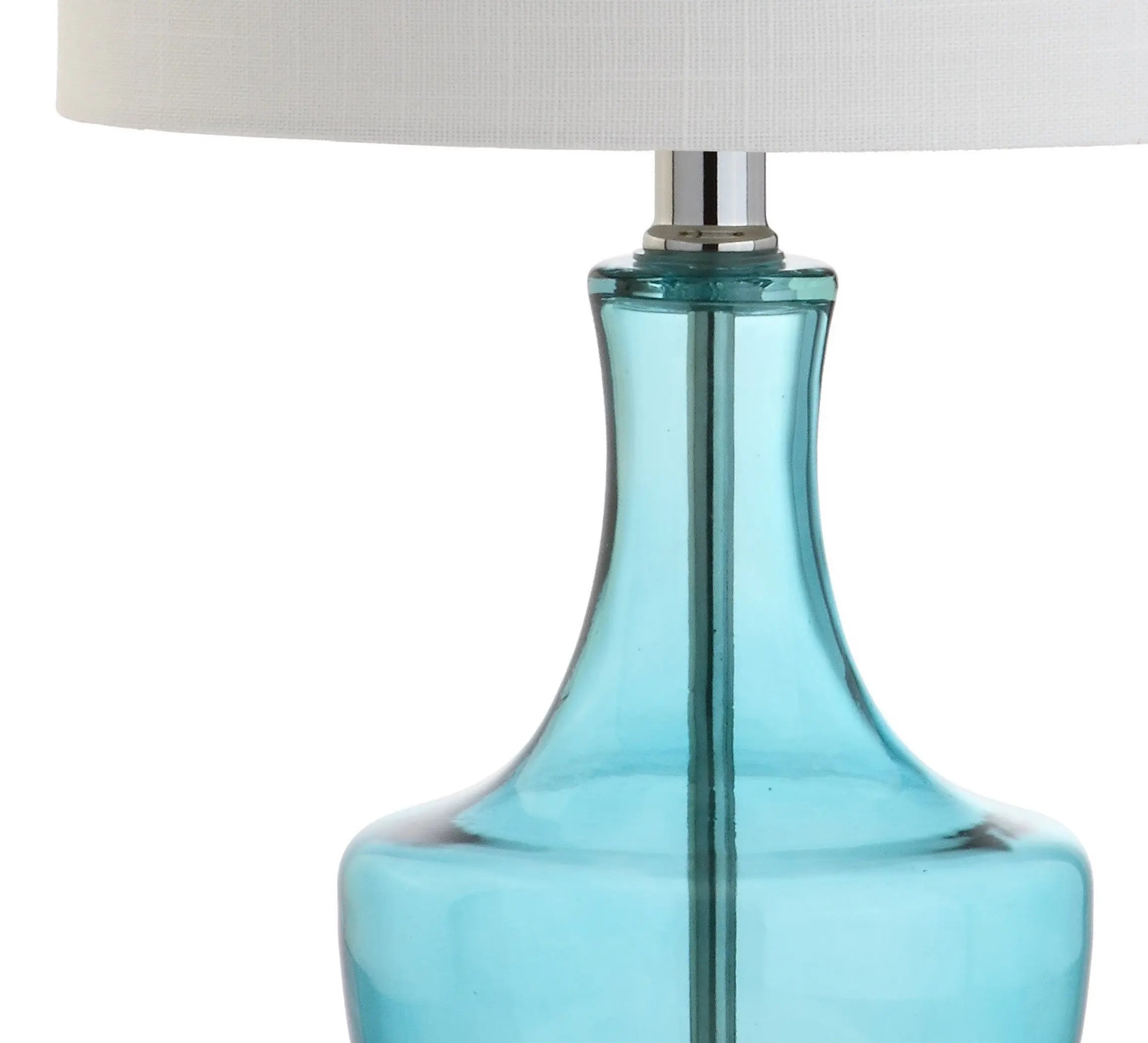 20" Turquoise And Silver Gourd Table Lamp With Drum Shade Homeroots Lighting