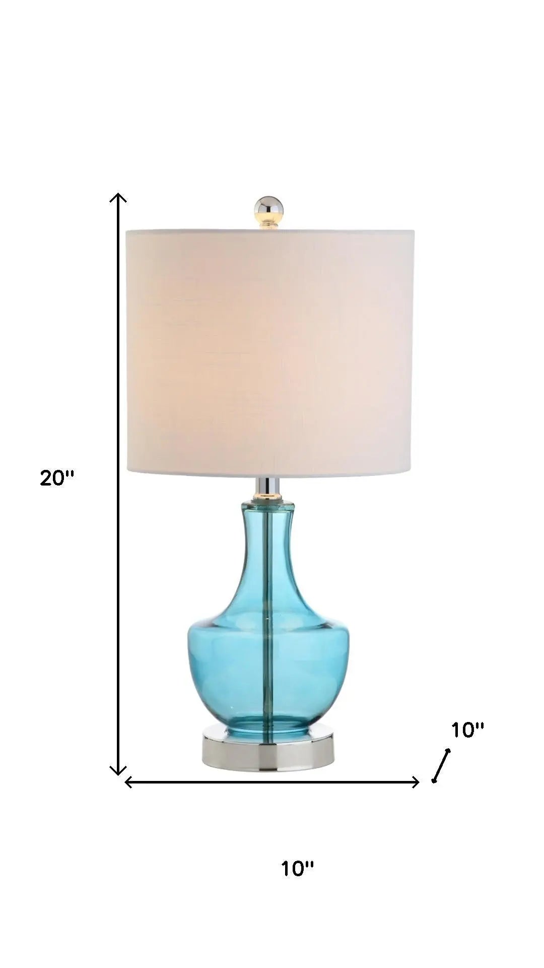 20" Turquoise And Silver Gourd Table Lamp With Drum Shade Homeroots Lighting