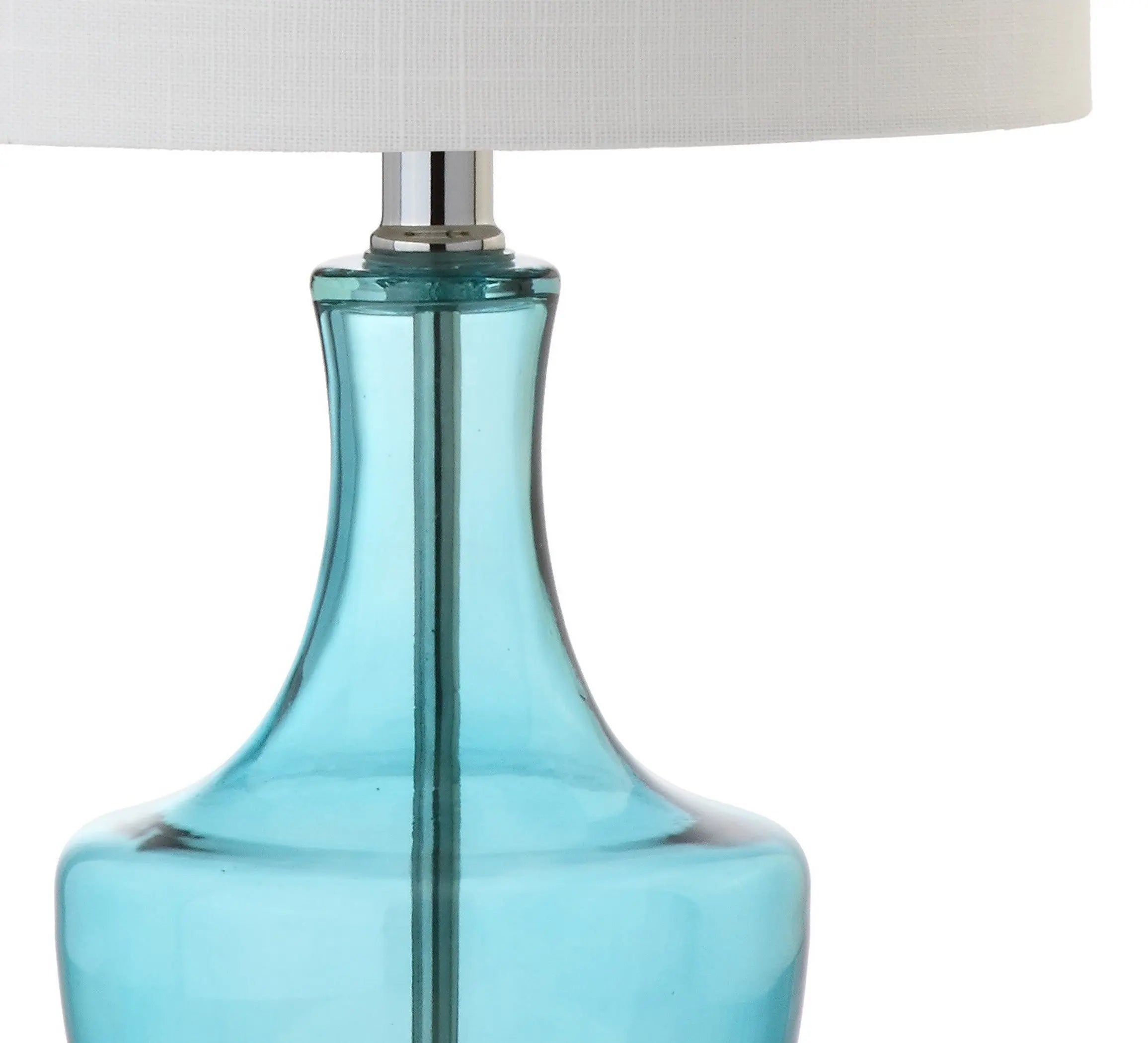 20" Turquoise And Silver Gourd Table Lamp With Drum Shade Homeroots Lighting