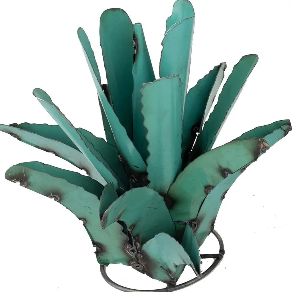 20" Turquoise Metal Succulent Garden Art Homeroots Outdoor