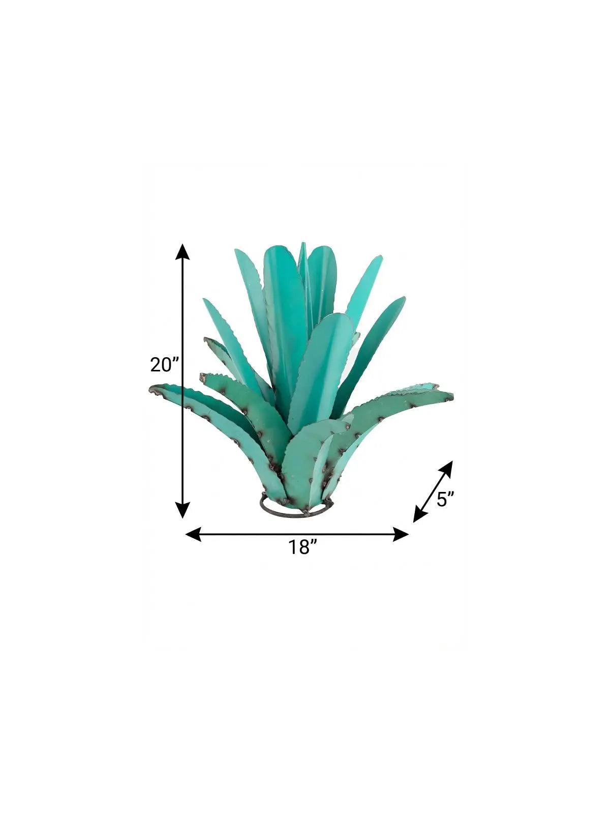 20" Turquoise Metal Succulent Garden Art Homeroots Outdoor