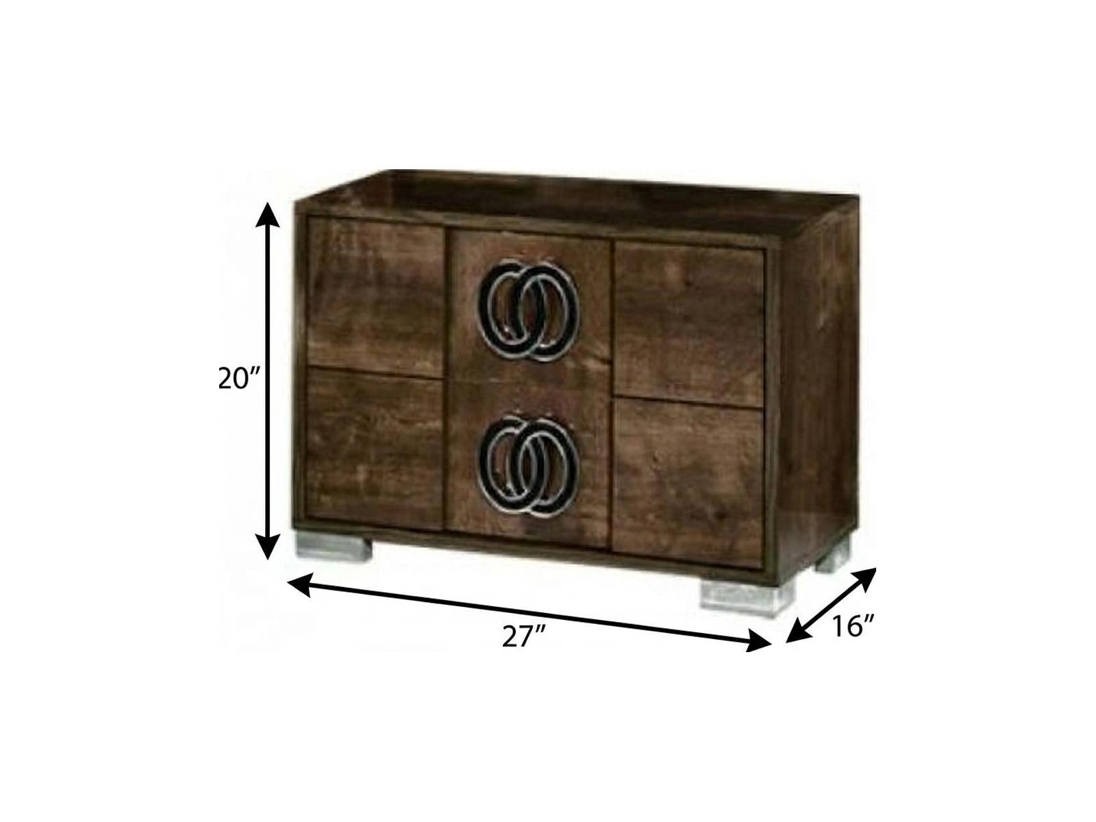 20" Walnut Wood Nightstand Homeroots Bed & Bath
