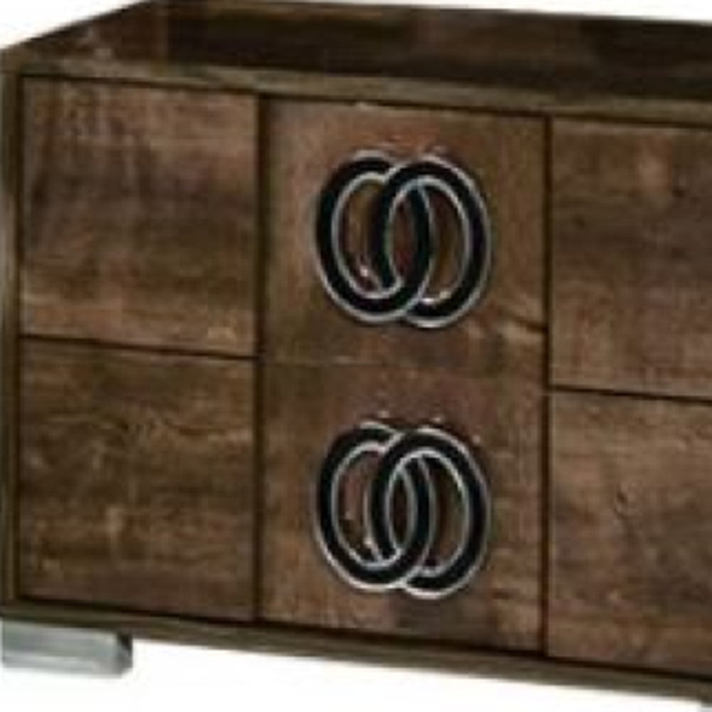 20" Walnut Wood Nightstand Homeroots Bed & Bath