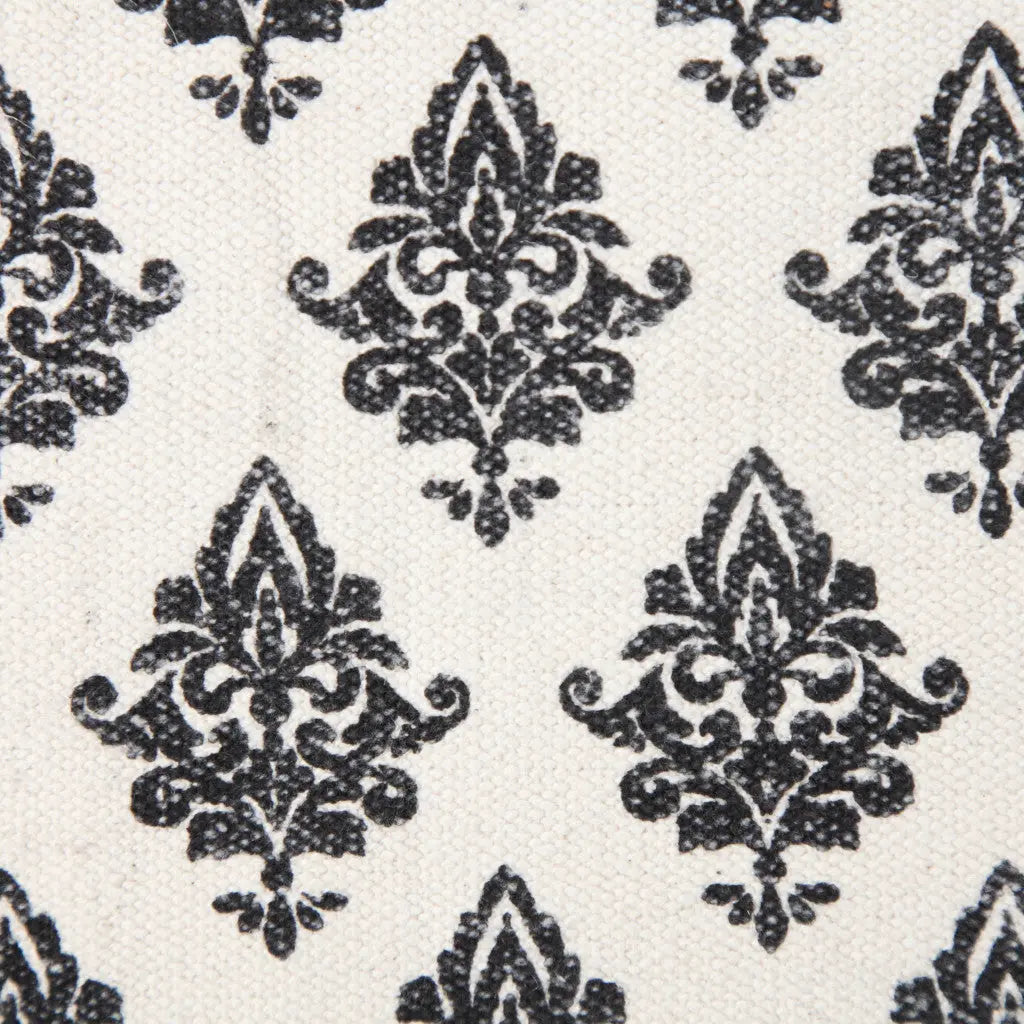 20" White And Black Floral Cotton Throw Pillow Cover Homeroots Home Decor