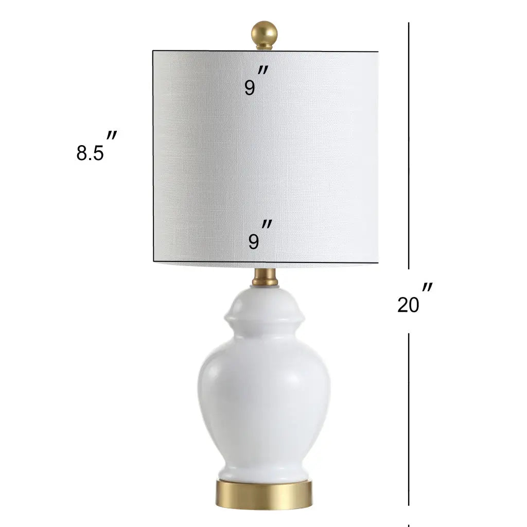 20" White And Gold Urn Table Lamp With Drum Shade Homeroots Lighting