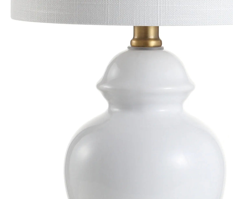 20" White And Gold Urn Table Lamp With Drum Shade Homeroots Lighting