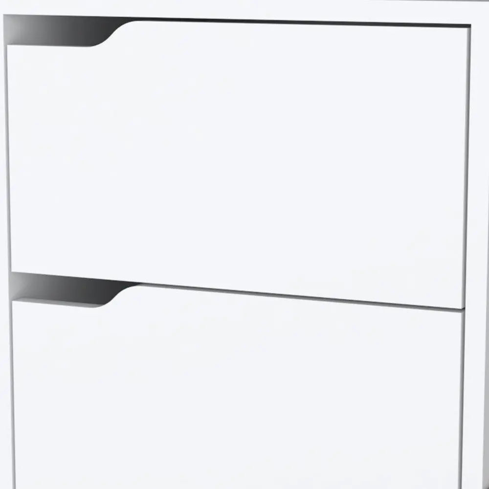 20" White And Natural Wood Two Drawer Nightstand Homeroots Bed & Bath