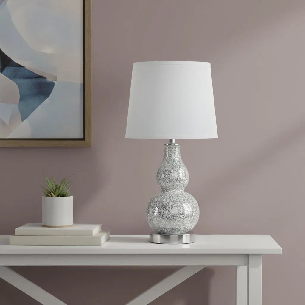 20" White Table Lamp With White Globe Shade Homeroots Lighting