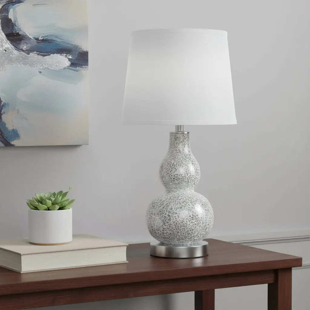 20" White Table Lamp With White Globe Shade Homeroots Lighting