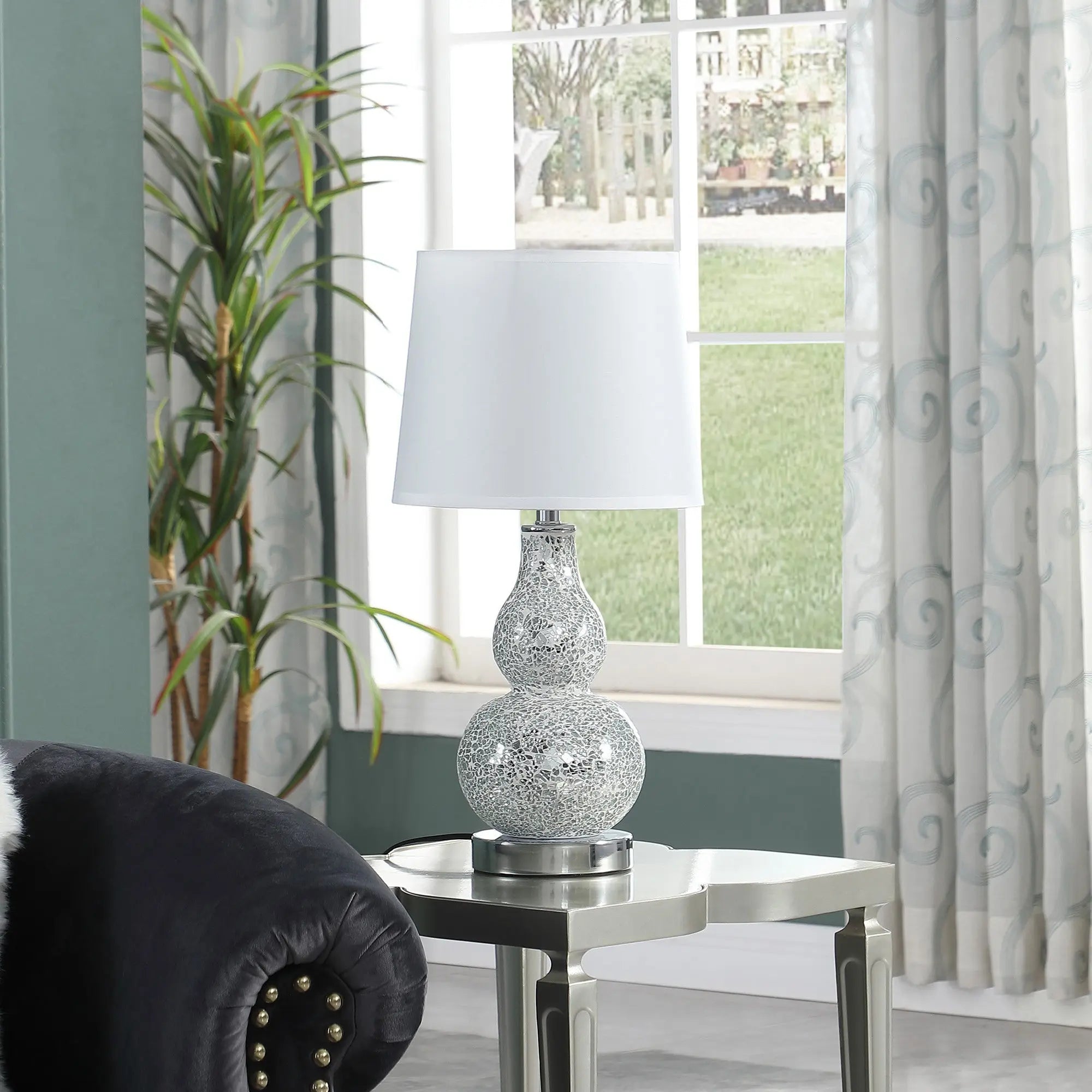 20" White Table Lamp With White Globe Shade Homeroots Lighting