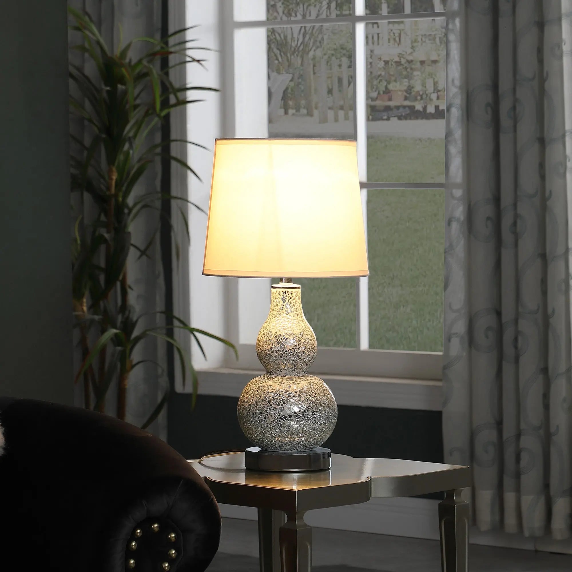 20" White Table Lamp With White Globe Shade Homeroots Lighting