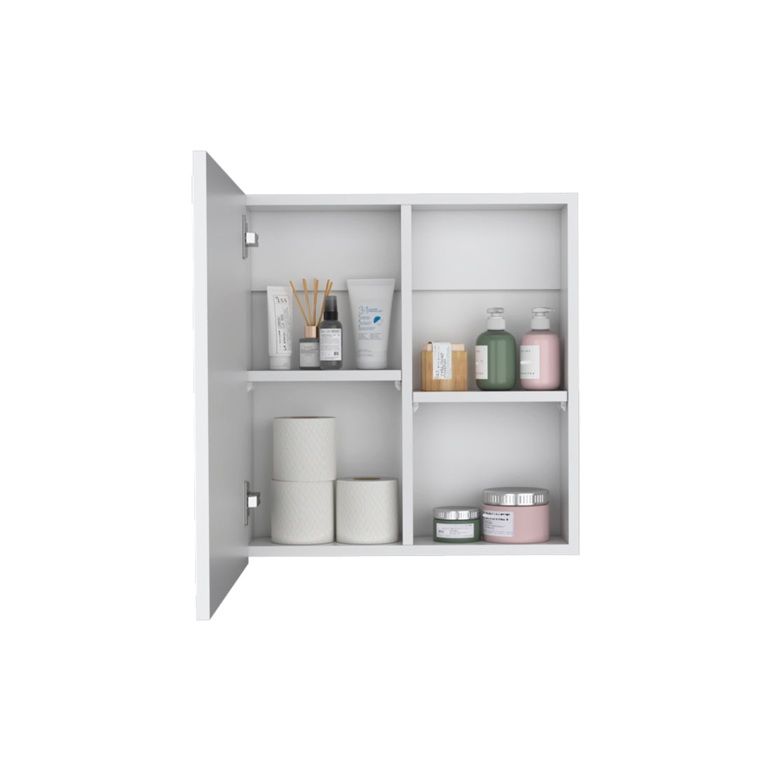 20" White Wood Floating Bathroom Vanity And Medicine Cabinet With Mirror - GreatEagleInc
