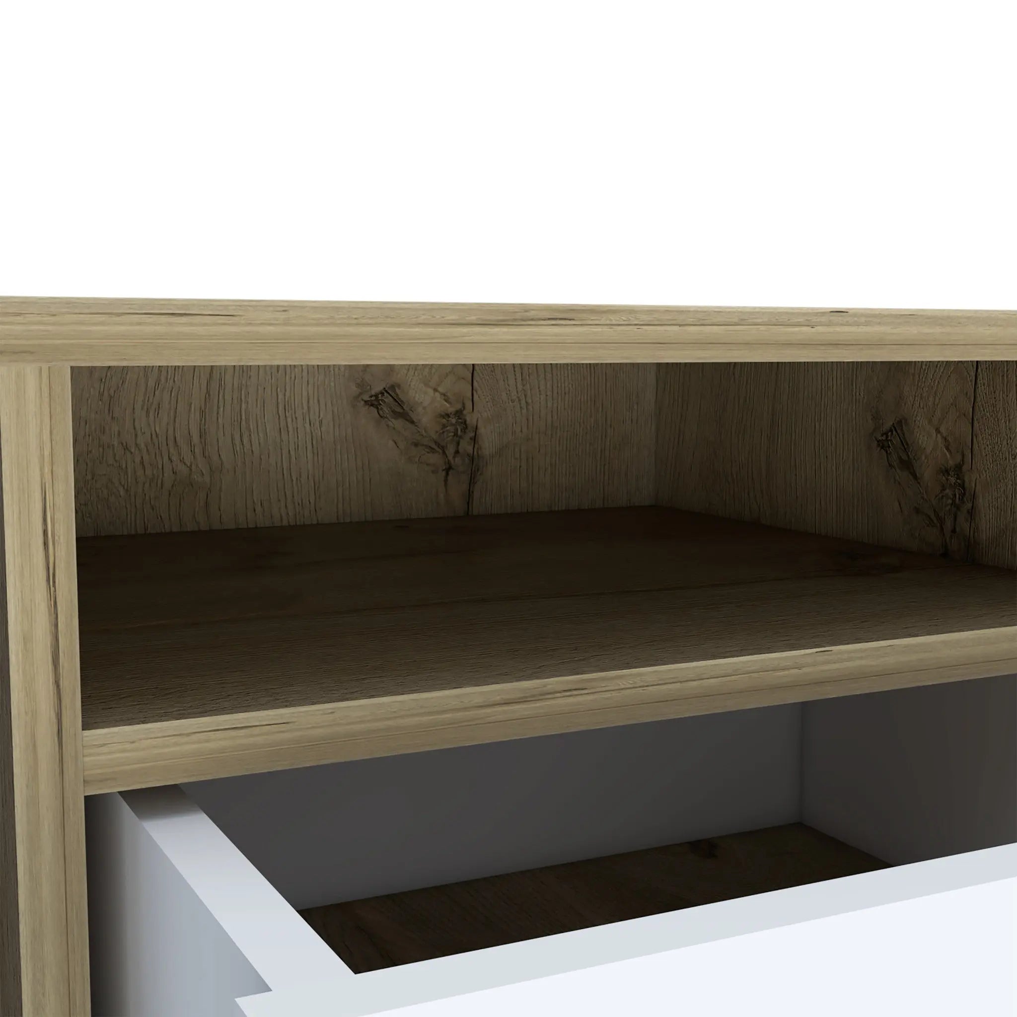 20" White Wood Two Drawer Nightstand Homeroots Bed & Bath