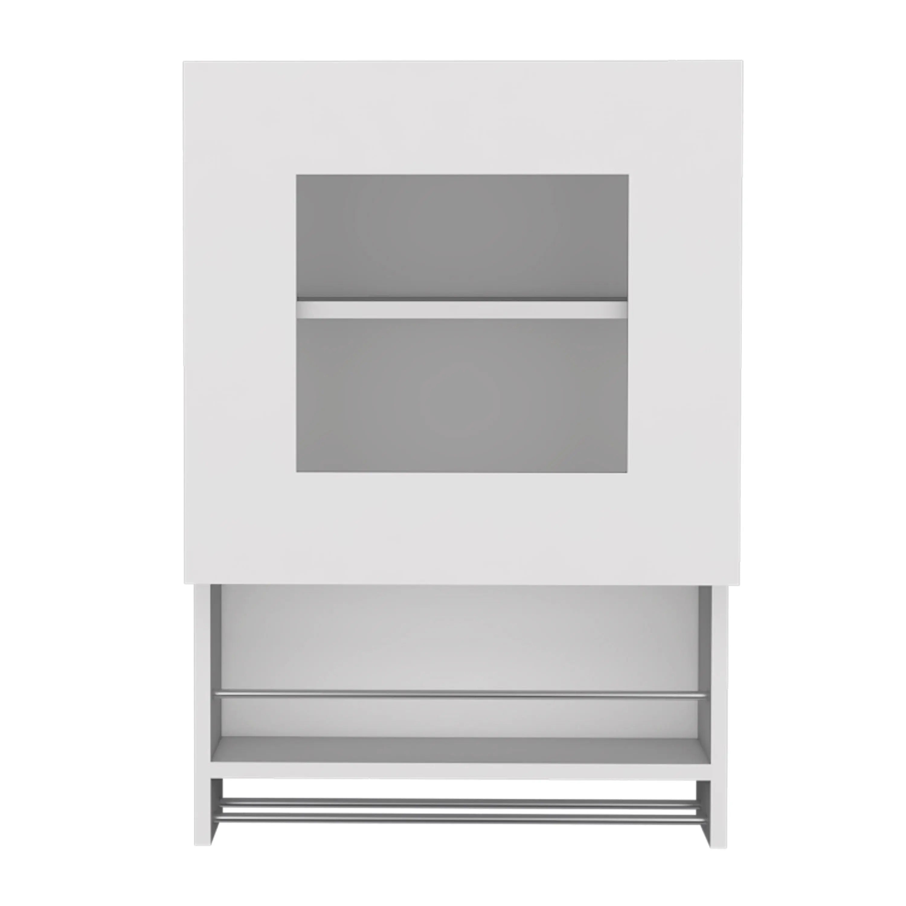 20" White Wood Wall Mounted China Cabinet With Single Door Homeroots Kitchen & Dining