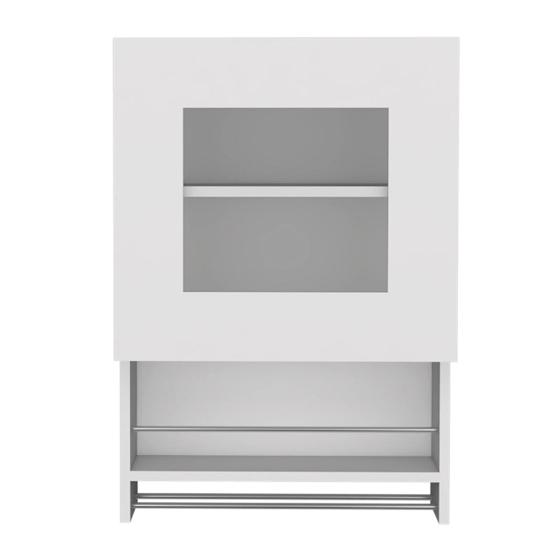 20" White Wood Wall Mounted China Cabinet With Single Door Homeroots Kitchen & Dining