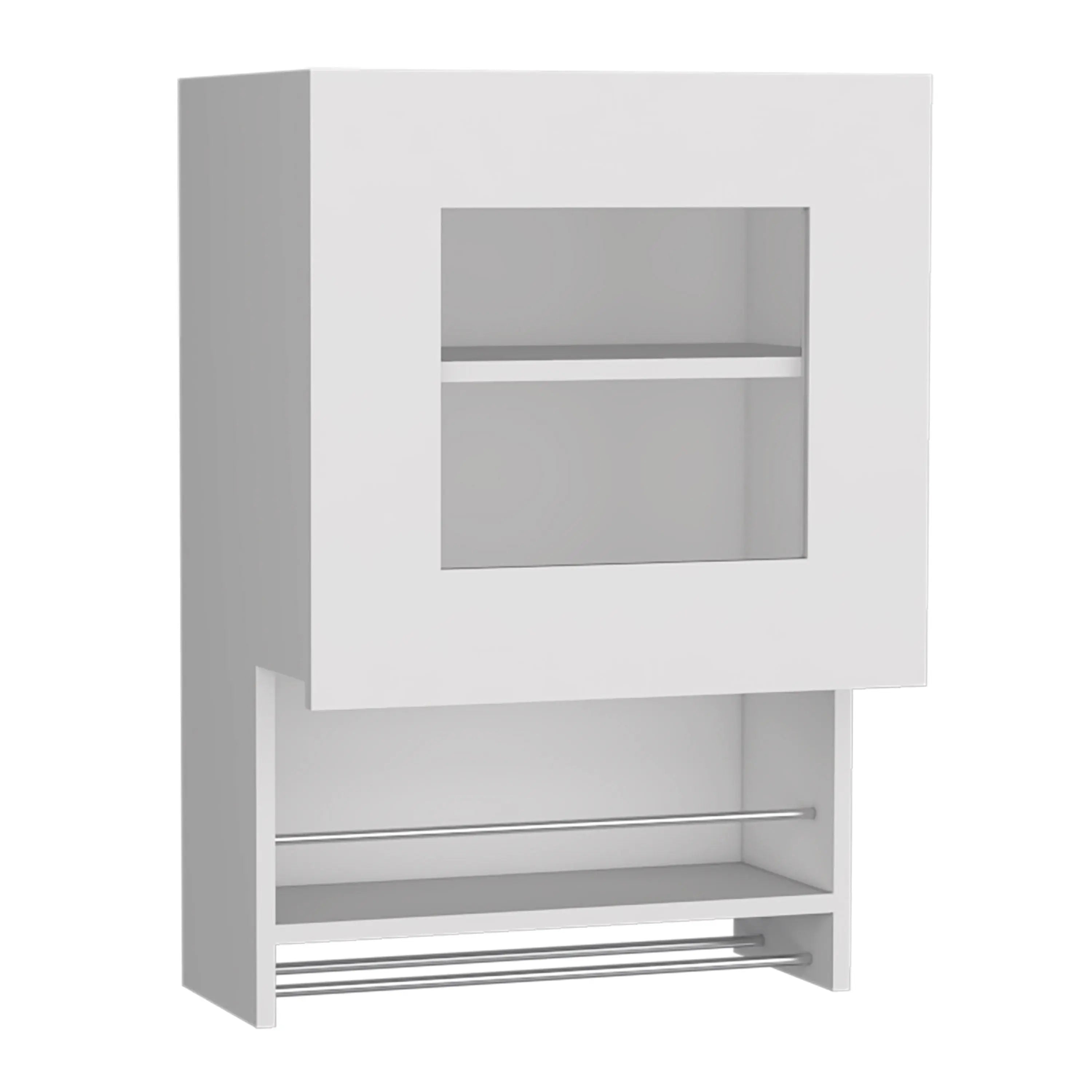 20" White Wood Wall Mounted China Cabinet With Single Door Homeroots Kitchen & Dining