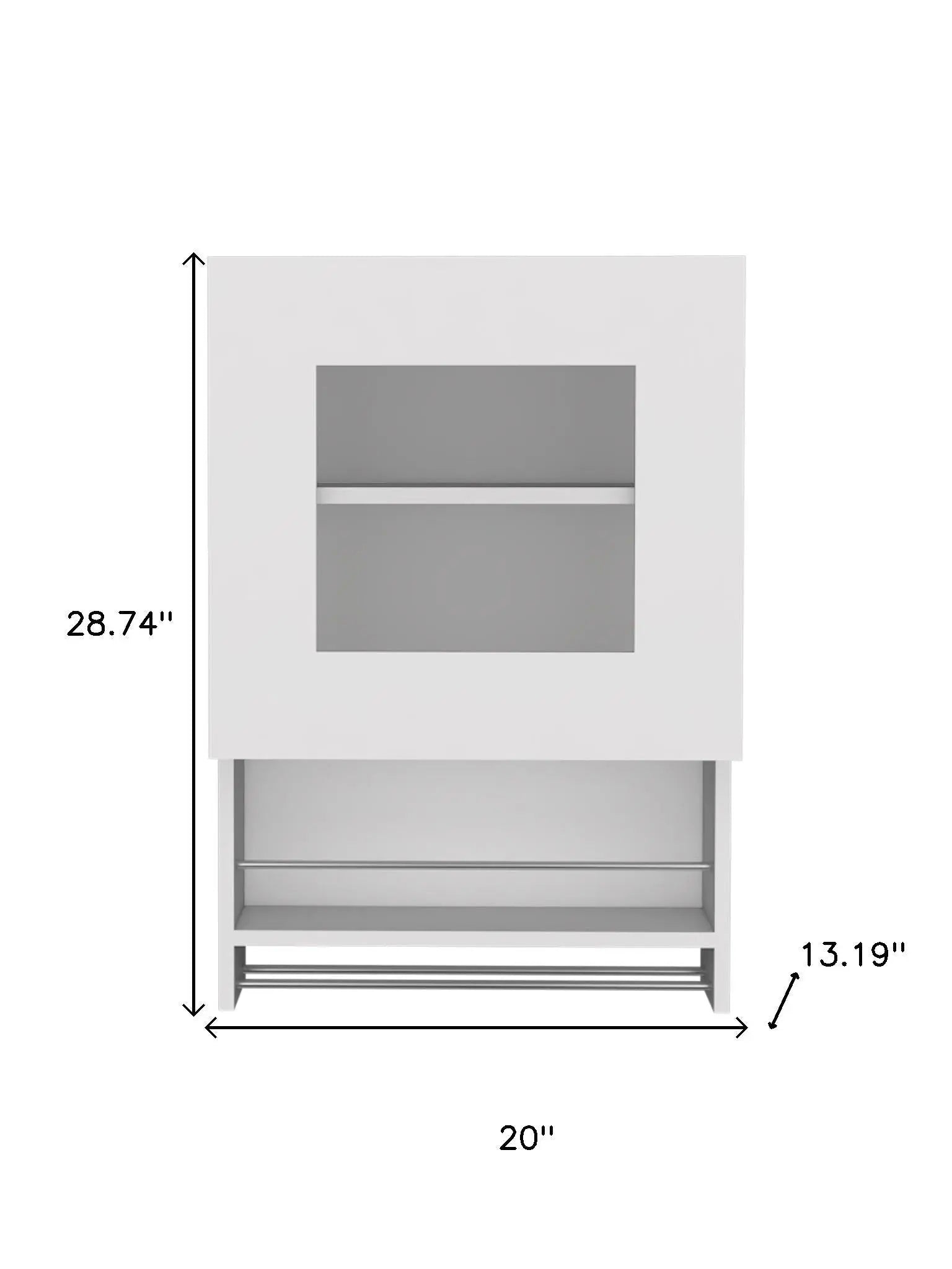20" White Wood Wall Mounted China Cabinet With Single Door Homeroots Kitchen & Dining
