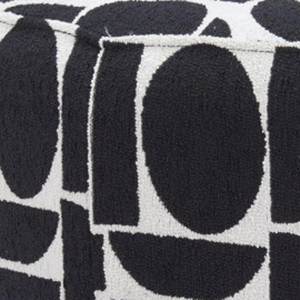 20" White and Black Fabric Round Ottoman - GreatEagleInc
