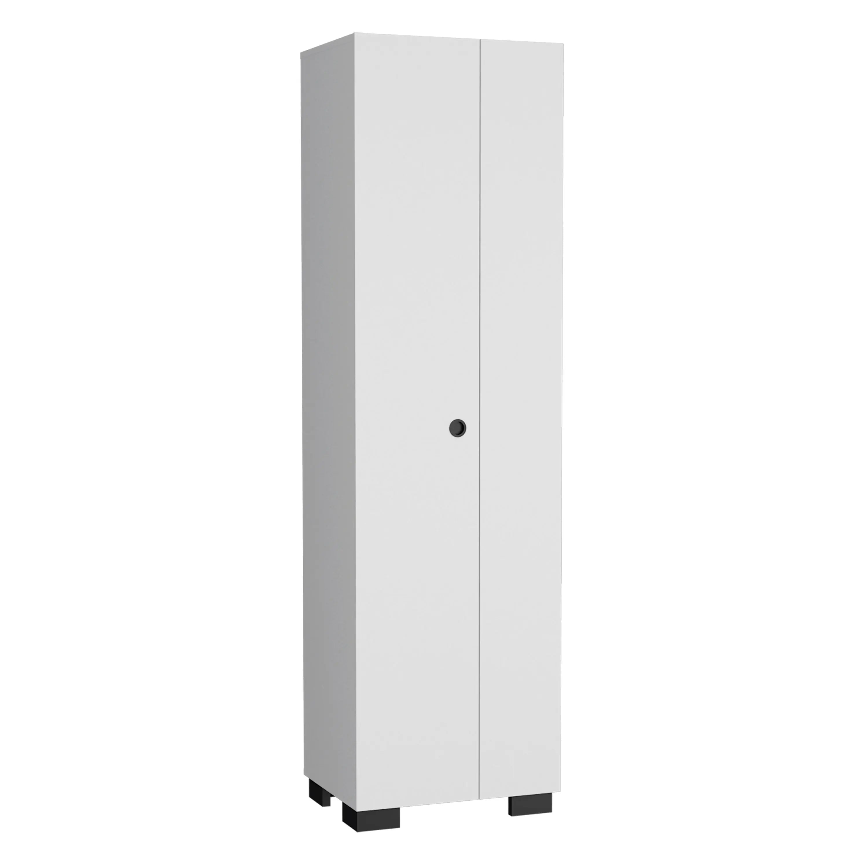 20" White and Black Wood Accent Cabinet With Two Doors Homeroots Kitchen & Dining