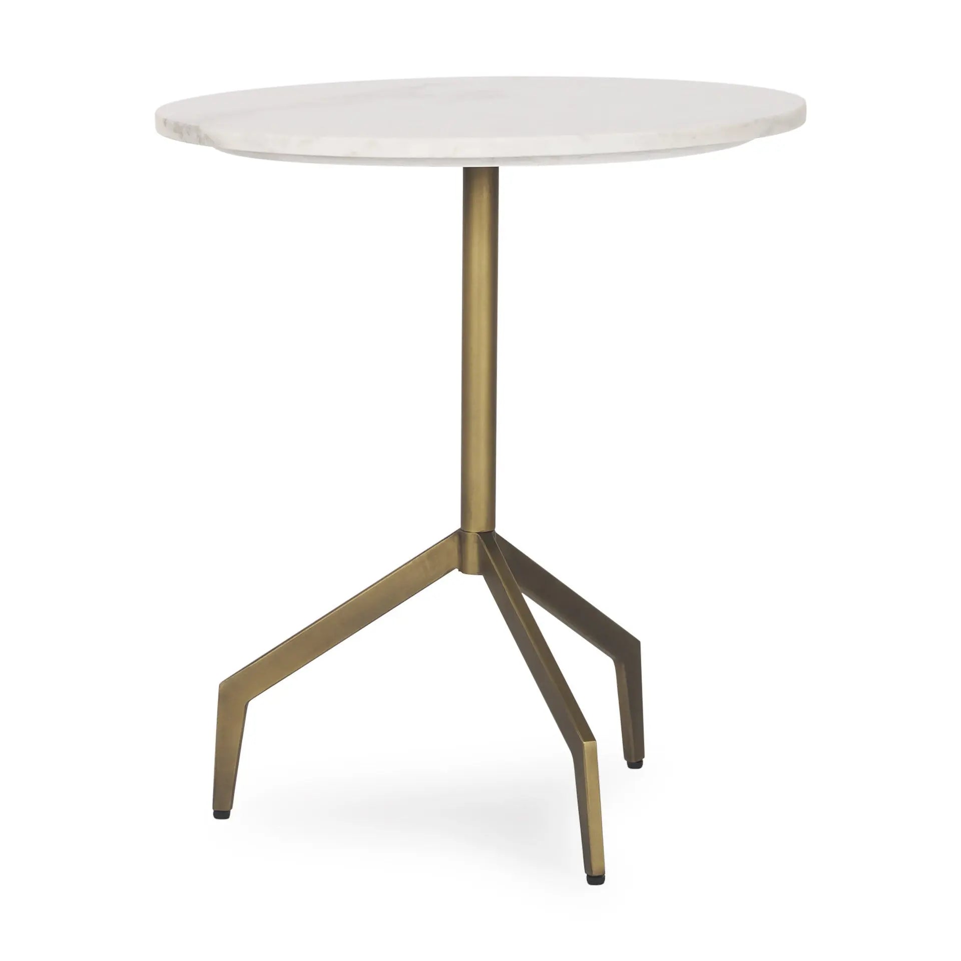 20" White and Gold Stone and Iron Oval End Table Homeroots Living Room