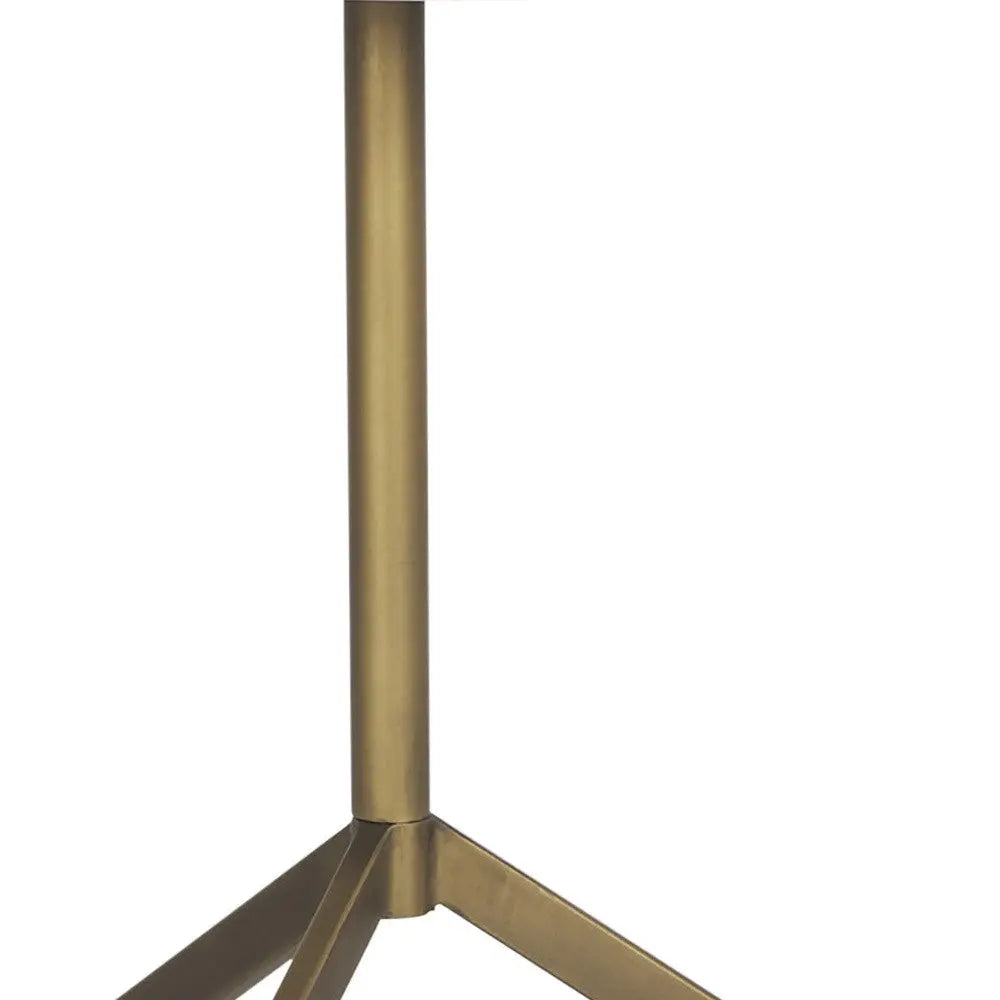 20" White and Gold Stone and Iron Oval End Table Homeroots Living Room