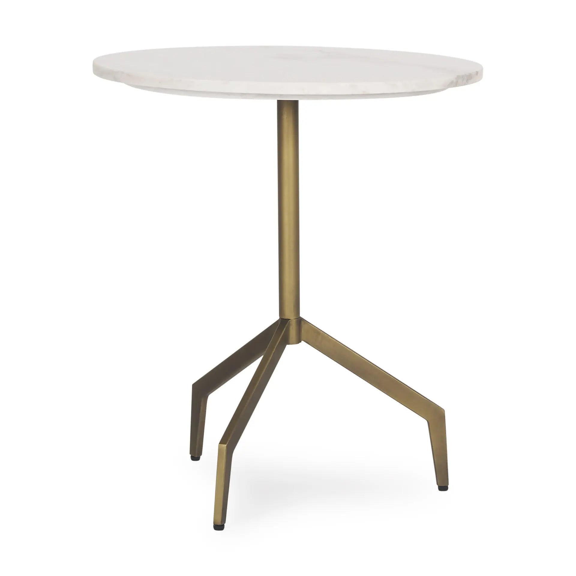 20" White and Gold Stone and Iron Oval End Table Homeroots Living Room