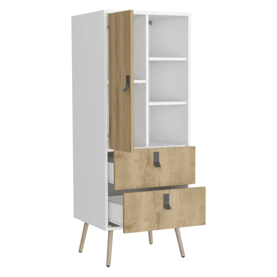 20" White and Natural Two Drawer Chest Homeroots Bed & Bath