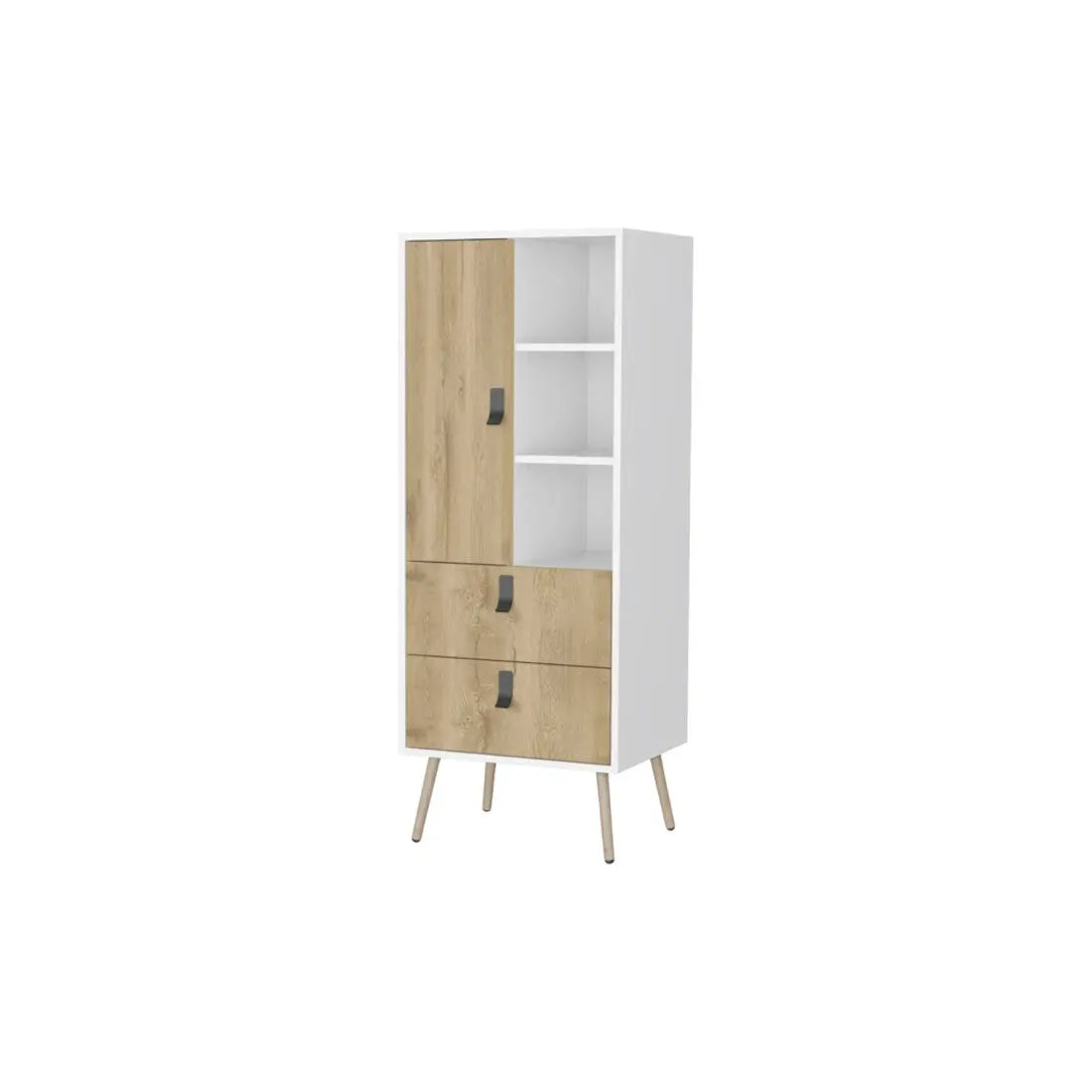 20" White and Natural Two Drawer Chest Homeroots Bed & Bath