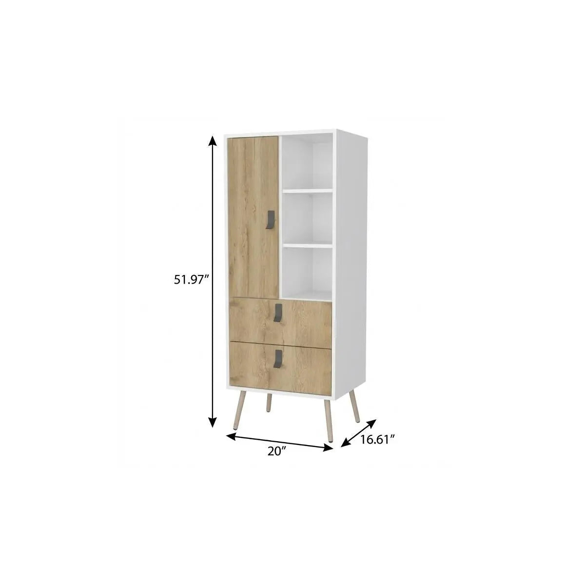 20" White and Natural Two Drawer Chest Homeroots Bed & Bath