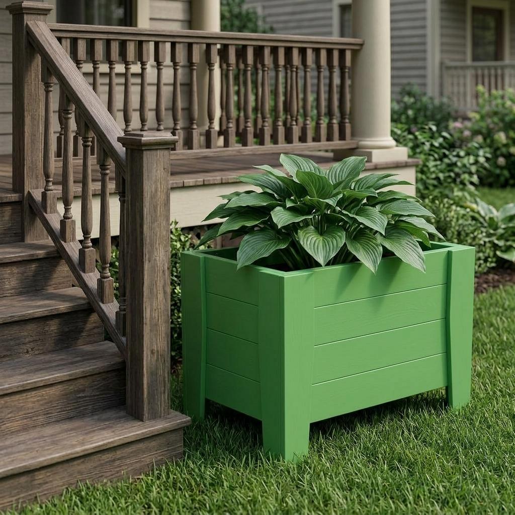 20" X 18" Green Heavy Duty Plastic Square Planter Box Homeroots Outdoor