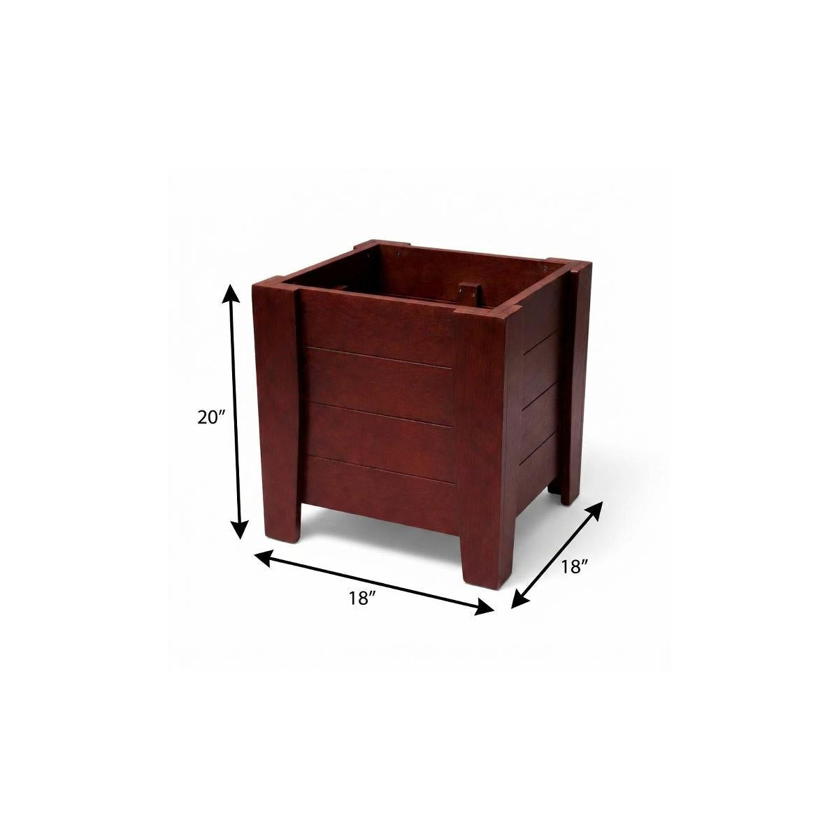20" X 18" Mahogany Heavy Duty Plastic Square Planter Box Homeroots Outdoor