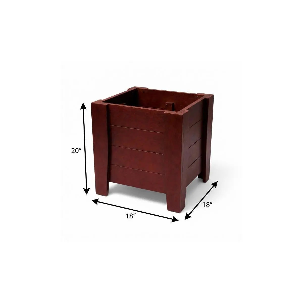 20" X 18" Mahogany Heavy Duty Plastic Square Planter Box Homeroots Outdoor