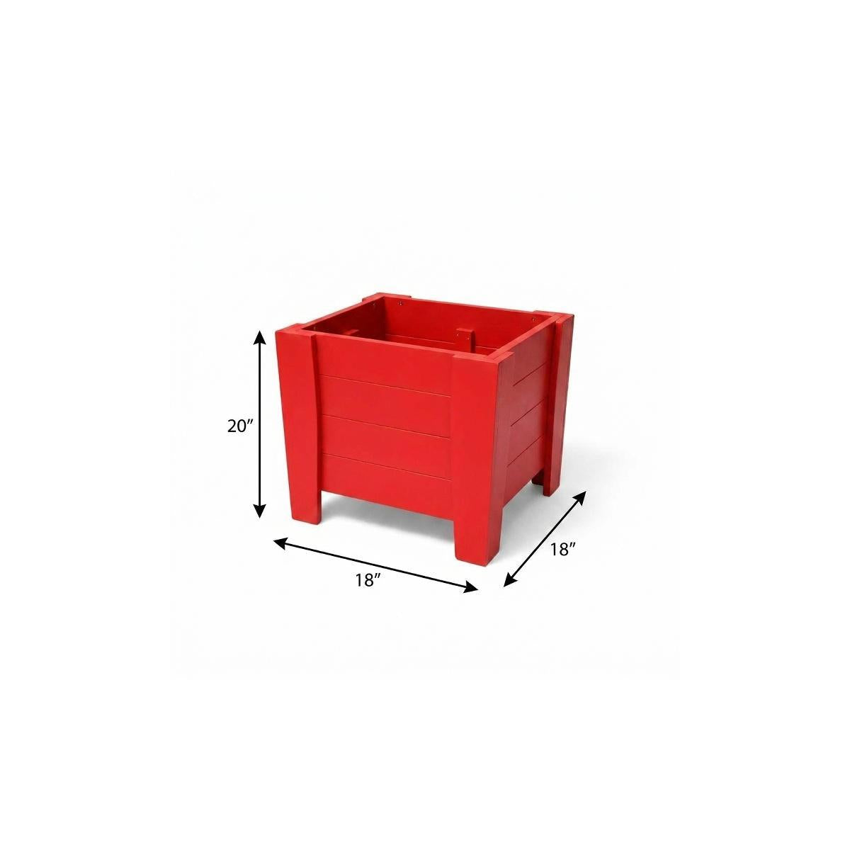20" X 18" Red Heavy Duty Plastic Square Planter Box Homeroots Outdoor