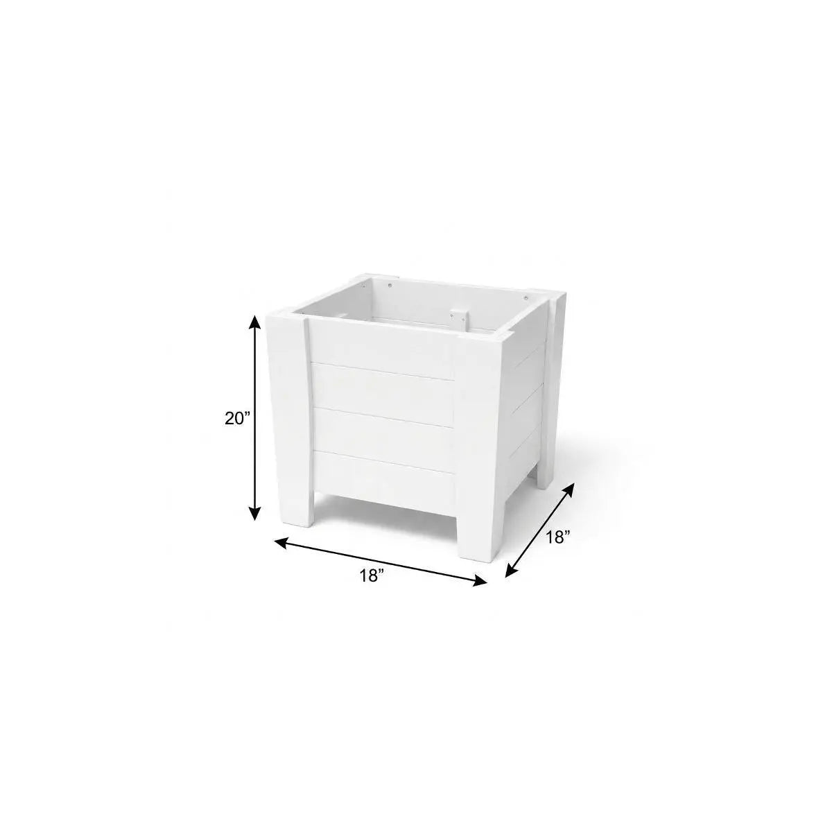 20" X 18" White Heavy Duty Plastic Square Planter Box Homeroots Outdoor