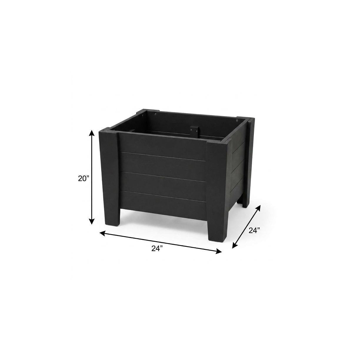 20" X 24" Black Heavy Duty Plastic Square Planter Box Homeroots Outdoor