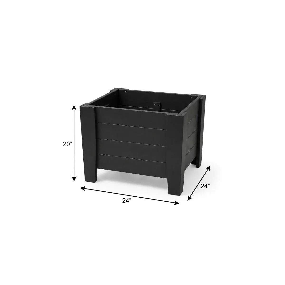 20" X 24" Black Heavy Duty Plastic Square Planter Box Homeroots Outdoor