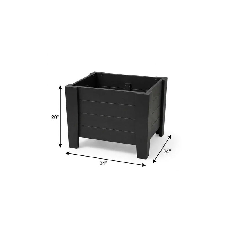 20" X 24" Black Heavy Duty Plastic Square Planter Box Homeroots Outdoor
