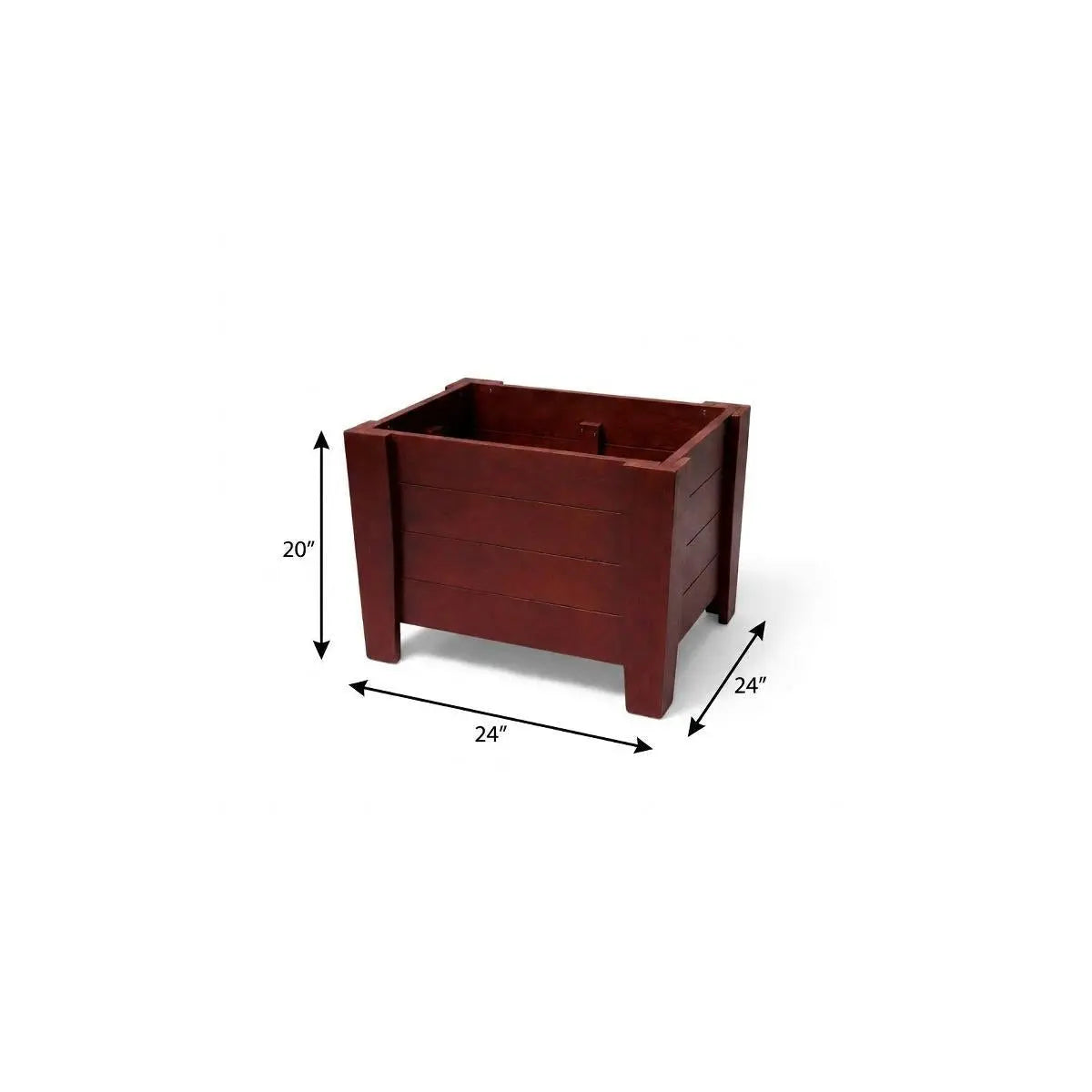20" X 24" Mahogany Heavy Duty Plastic Square Planter Box Homeroots Outdoor