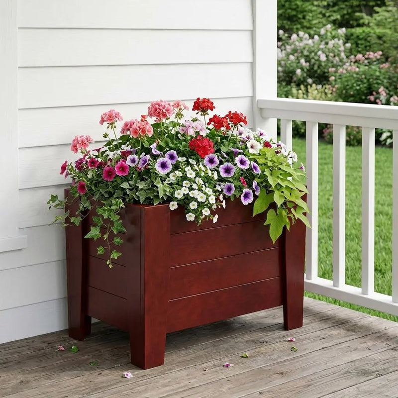 20" X 24" Mahogany Heavy Duty Plastic Square Planter Box Homeroots Outdoor