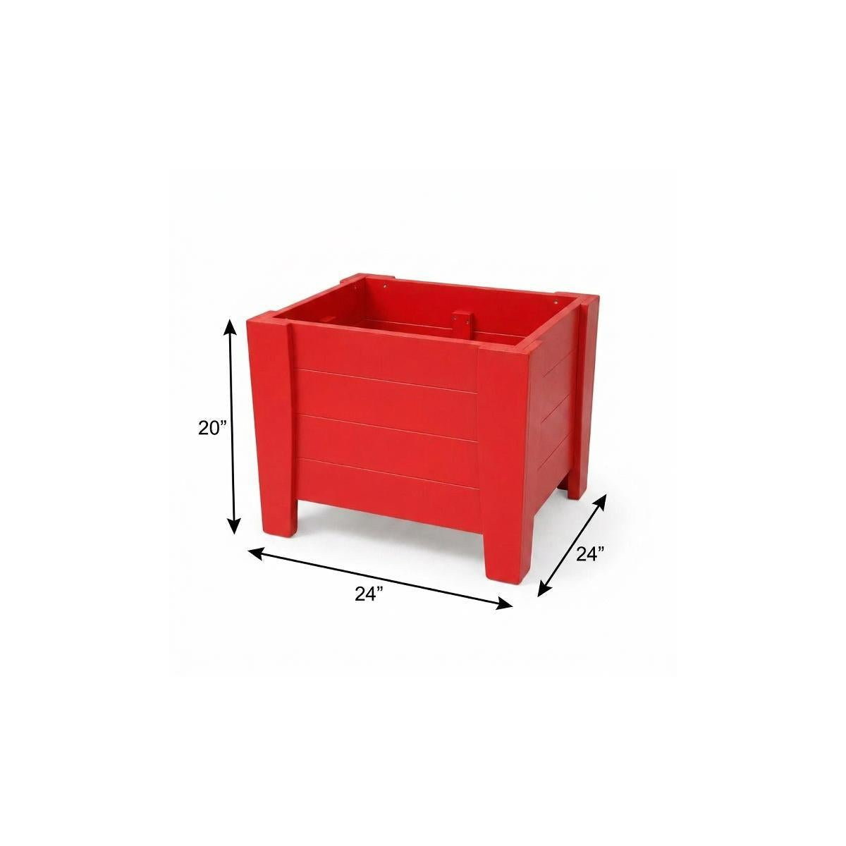 20" X 24" Red Heavy Duty Plastic Square Planter Box Homeroots Outdoor