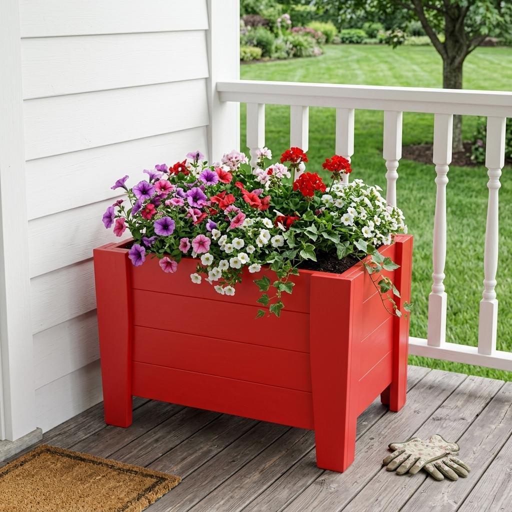20" X 24" Red Heavy Duty Plastic Square Planter Box Homeroots Outdoor