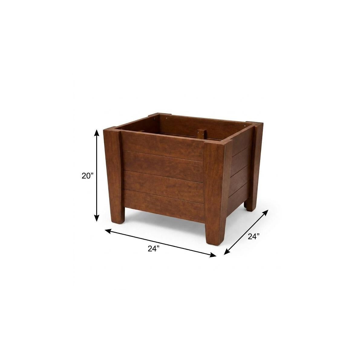 20" X 24" Walnut Heavy Duty Plastic Square Planter Box Homeroots Outdoor