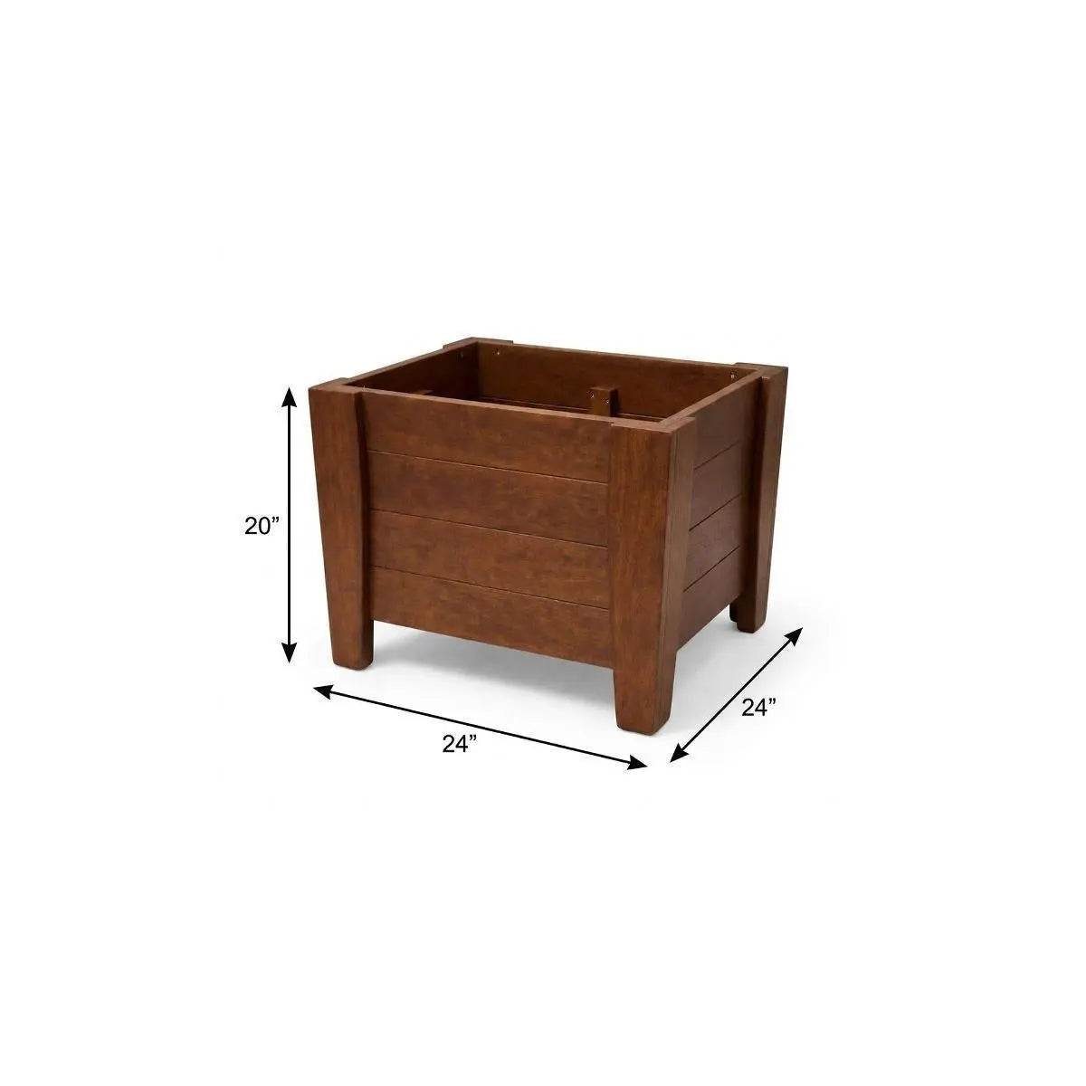 20" X 24" Walnut Heavy Duty Plastic Square Planter Box Homeroots Outdoor