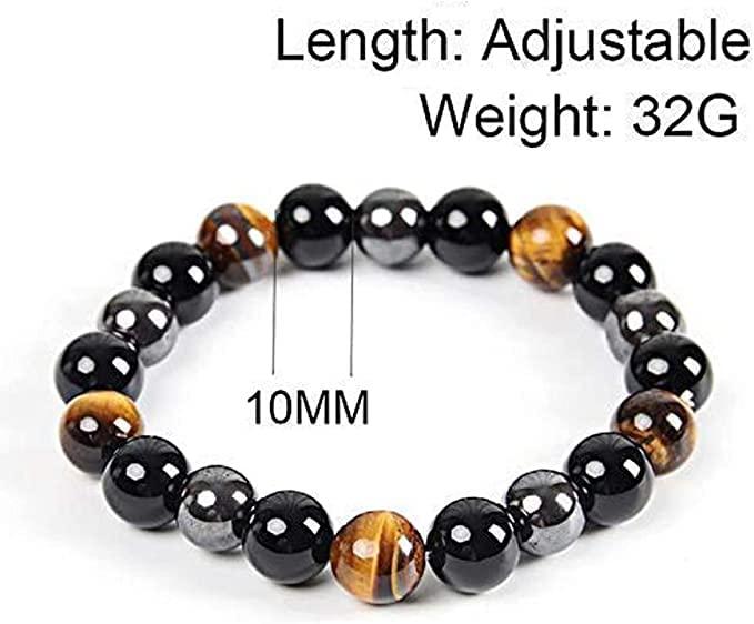 Black Obsidian Hematite Triple Protection Bracelet Blue Tiger Eye Beads Bracelets Lava Stone bracelets for Men and women 10MM or 8MM Wfj