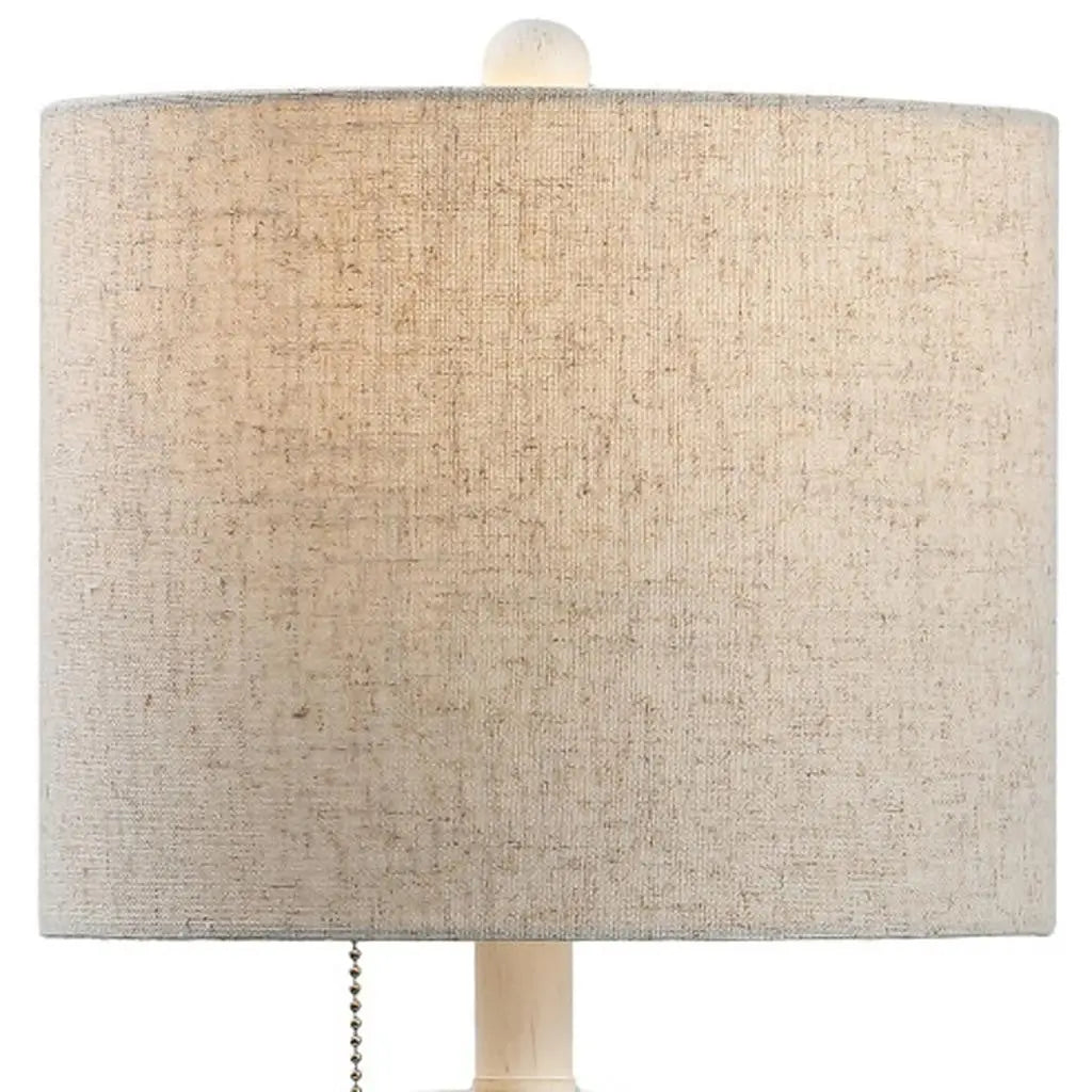 21" Antiqued White Antlers Desk Lamp With Drum Shade Homeroots Lighting