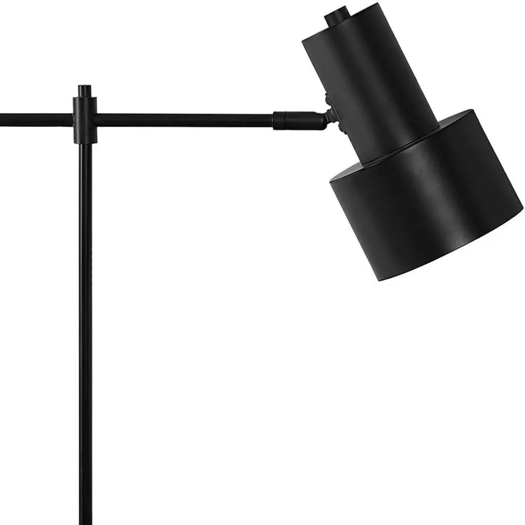 21" Black Metal Round USB Table Lamp With Black Drum Shade Homeroots Lighting
