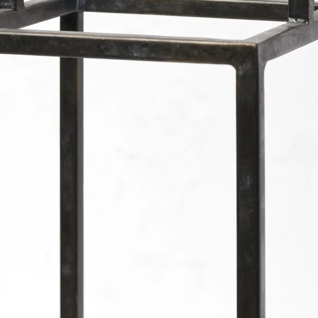 21" Black Metal Tabletop Lantern Candle Holder Homeroots Home Decor