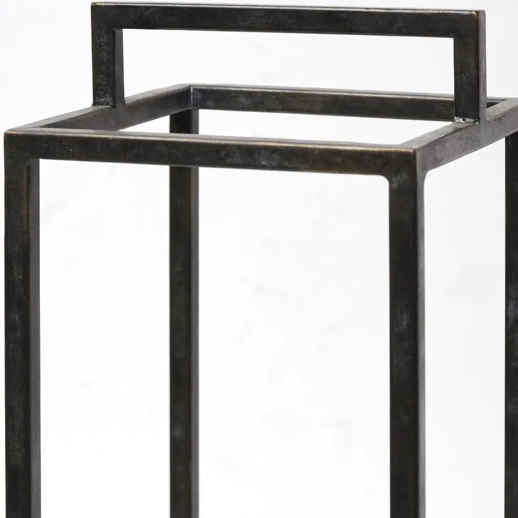 21" Black Metal Tabletop Lantern Candle Holder Homeroots Home Decor