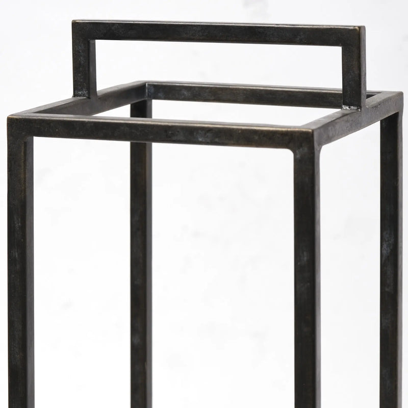 21" Black Metal Tabletop Lantern Candle Holder Homeroots Home Decor